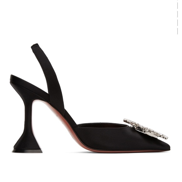 Amina Muaddi Begum Slingback Heel In Black - Picture 9 of 13